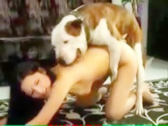 Bestiality on the bed with dog